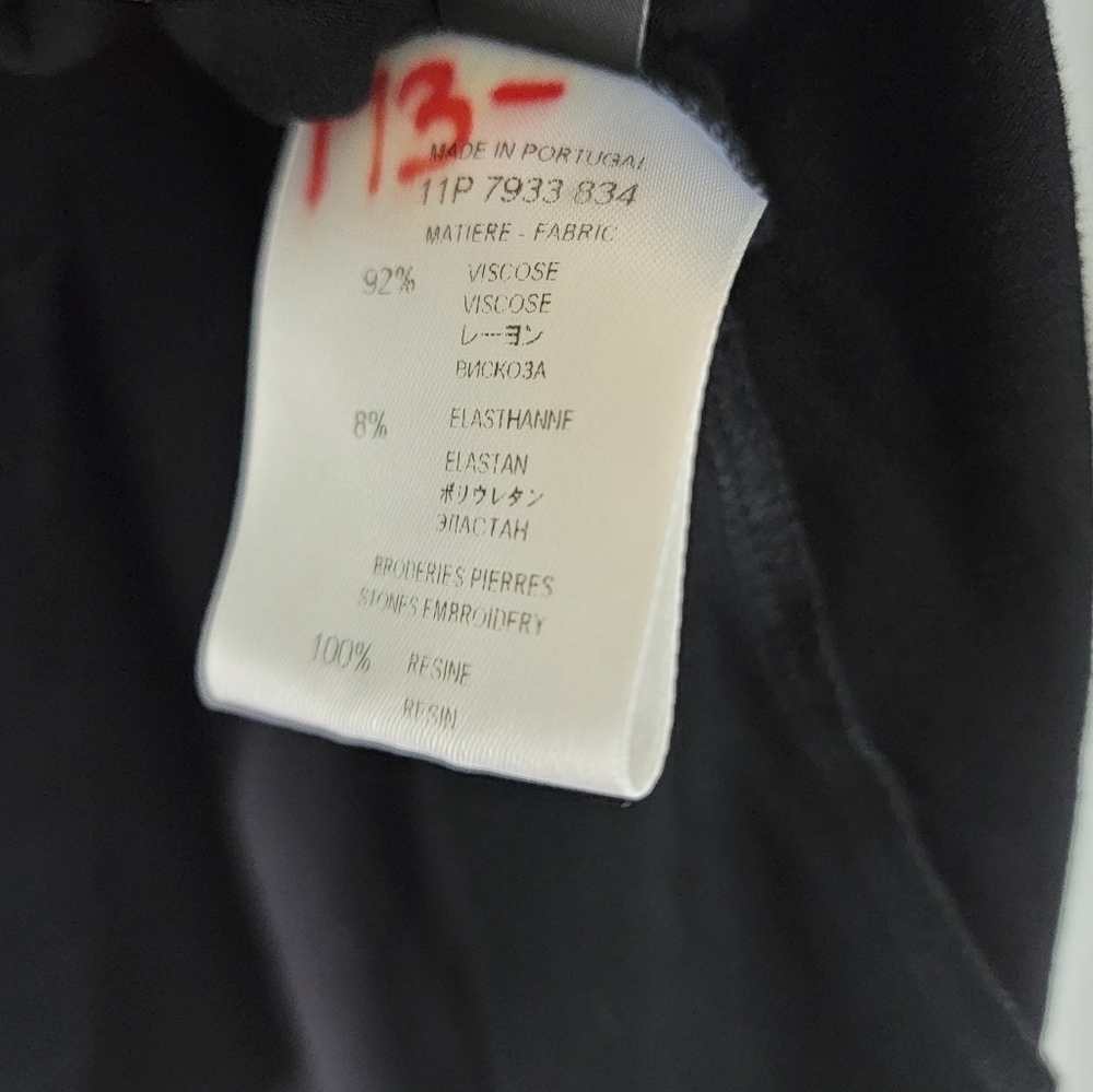 GIVENCHY Black Drape Embellished Top Sz M 3/4 Sleeve Goth Fairy Grunge Luxury - Picture 10 of 12